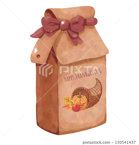 Watercolor Thanksgiving Clipart Set with Seamless Patterns and Backgrounds  Autumn Pumpkins Leaves Flowers Pilgrims and Festive Elements 130541437