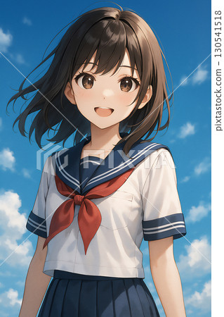 Sailor suit girl AI generated material 130541518