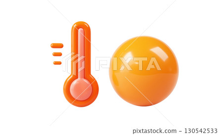 Temp gauge with warm sphere visual, created with AI, PNG 130542533