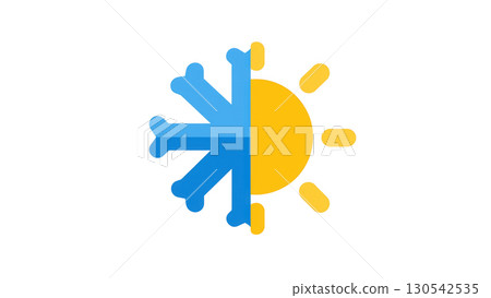 Symbol for seasonal temperature and energy, created with AI, PNG 130542535
