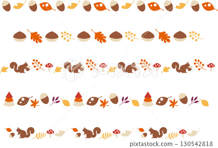 Autumn-themed border set 130542818