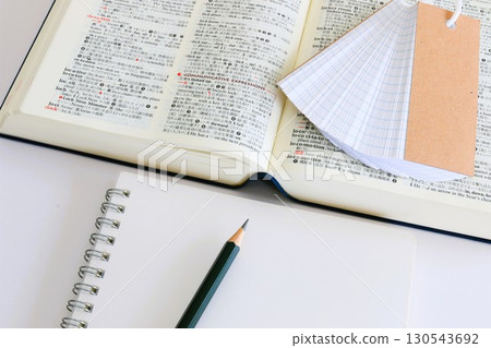 Educational image Test study Exam study Notes and English-Japanese dictionary 3:2 130543692