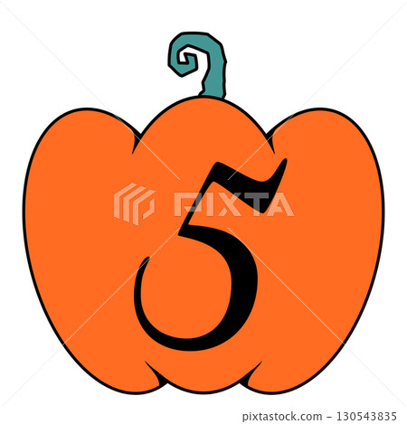 Halloween jack-o'-lantern numbers illustration 130543835