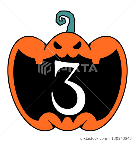 Halloween jack-o'-lantern numbers illustration Halloween jack-o'-lantern numbers illustration 130543843