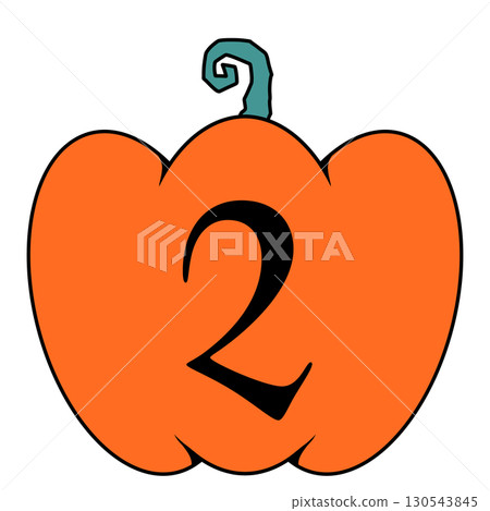 Halloween jack-o'-lantern numbers illustration 130543845