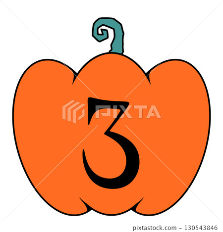 Halloween jack-o'-lantern numbers illustration 130543846