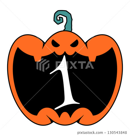 萬聖節南瓜燈數位插圖 130543848