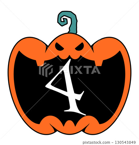 Halloween jack-o'-lantern numbers illustration Halloween jack-o'-lantern numbers illustration 130543849