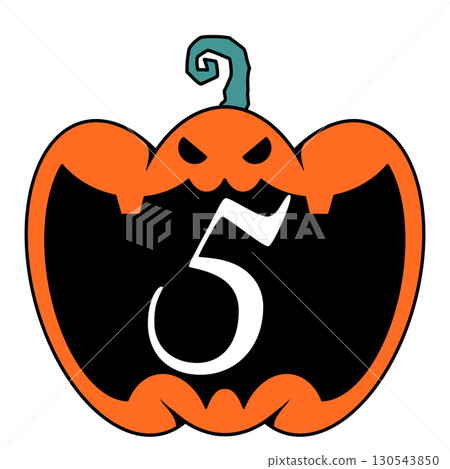 Halloween jack-o'-lantern numbers illustration 130543850