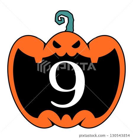 萬聖節南瓜燈數位插圖 130543854