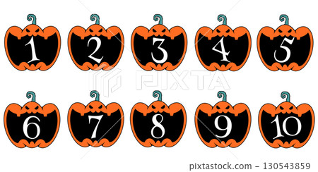 萬聖節南瓜燈數位插圖集 130543859