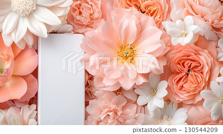 Beautiful Pink Floral Background with Empty Space for Text and Design Elements Beautiful Pink Floral Background with Empty Space for Text and Design Elements 130544209