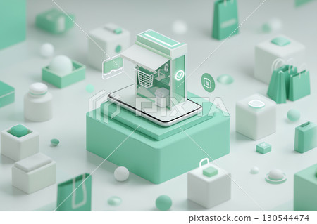 智慧型手機時代的網路商店以3D形式呈現 智慧型手機時代的網路商店以3D形式呈現 130544474