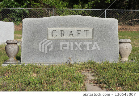 Headstone in Cemetery With Word Craft. Death Concept 130545007
