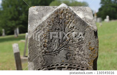 Close up of Historic Headstone in Rural East TX Cemetery 130545016