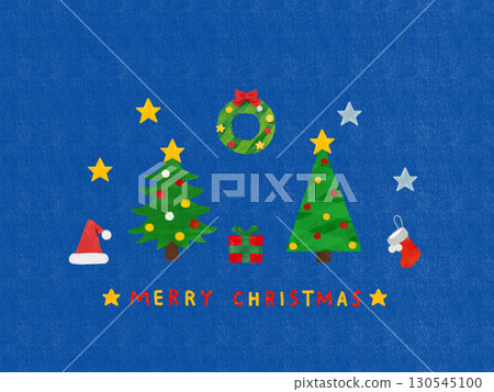 可愛的聖誕卡片插圖水彩 130545100