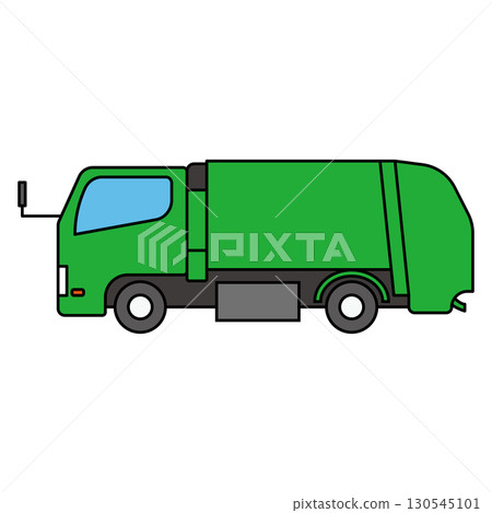 簡單的垃圾車插圖 130545101