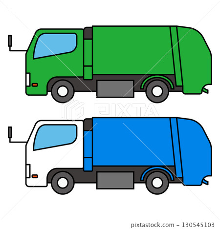 簡單的垃圾車插圖 130545103