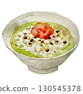 Pickled plum and chazuke hand-painted watercolor 130545378