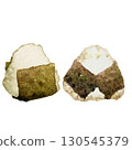 Two triangular rice balls, hand-painted watercolor 130545379