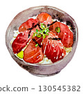Tekkadon (Tenkadon rice bowl) hand-painted watercolor 130545382