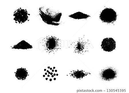 Powder Pile Icon, Dirt Symbol, Soil Sign, Dust Heap, Compost, Gravel, Sand, Powder Pile Vector Illustration 130545395