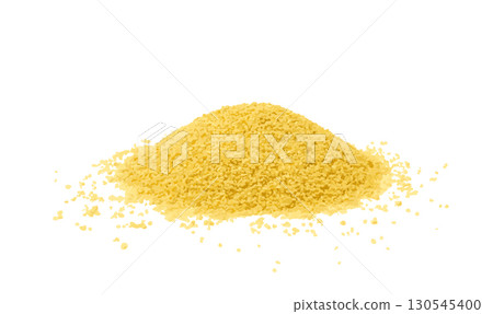Couscous pile, dry cuscus, raw kuskus, uncooked cous cous or semolina granules on white Couscous pile, dry cuscus, raw kuskus, uncooked cous cous or semolina granules on white 130545400