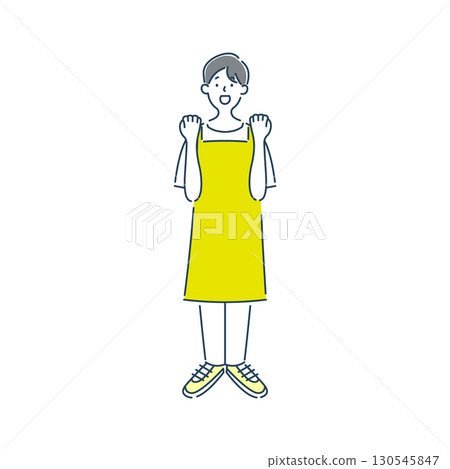 Simple line drawing illustration of a motivated male nursery teacher 130545847
