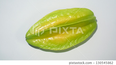 Star fruit or carambola on white background. Tropical food asia, organic rural farming  130545862