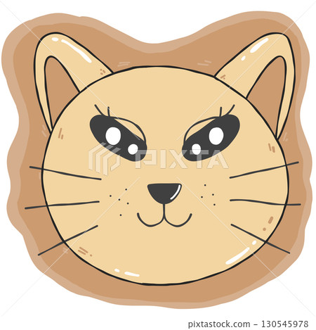 vector illustration of a cat cookie 130545978