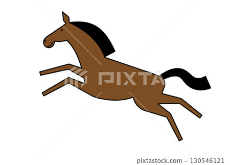 躍馬插圖 - 新年賀卡材料 - 附主線 躍馬插圖 - 新年賀卡材料 - 附主線 130546121