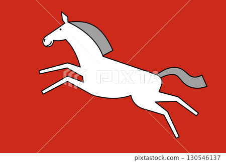 帶有主線的跳躍馬的插圖 130546137