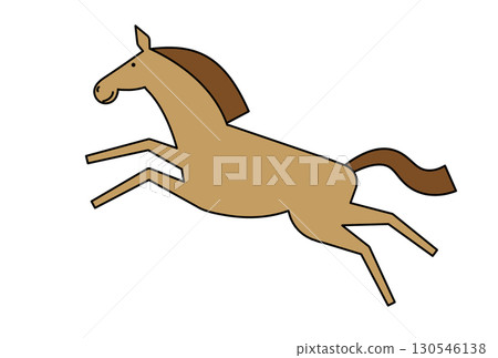 帶有主線的跳躍馬的插圖 帶有主線的跳躍馬的插圖 130546138