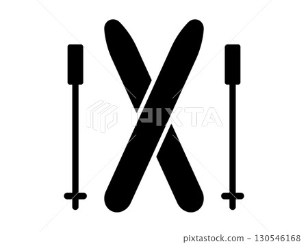 滑雪圖示單色 滑雪圖示單色 130546168