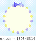 Colorful watercolor ribbon and round square background - light blue yellow 130546314