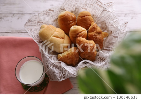 Bread and milk 130546633