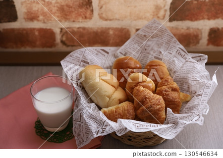 Bread and milk 130546634