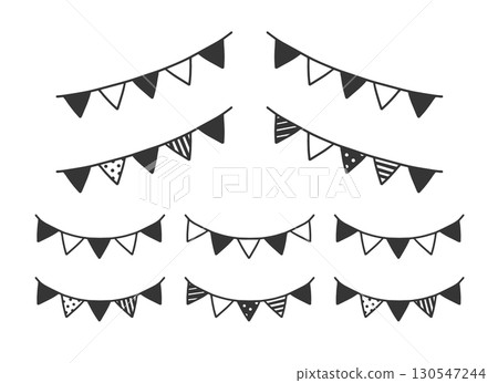 一套黑白相間的花環 一套黑白相間的花環 130547244
