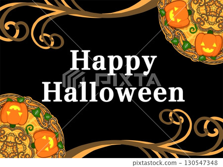 Antique Halloween Mandala Decorative Frame ~Happy Halloween~ 130547348