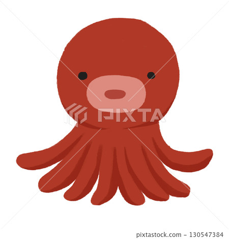 簡單的章魚手繪彩色插圖 簡單的章魚手繪彩色插圖 130547384
