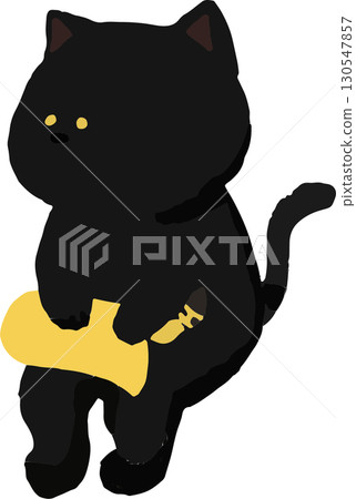 薩克斯風演奏者黑貓 130547857