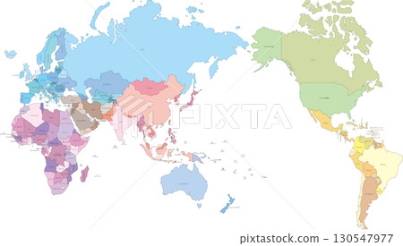 標示國家名稱的世界地圖 標示國家名稱的世界地圖 130547977
