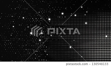 Black and white abstract vector background with dots and stars pattern 130548133