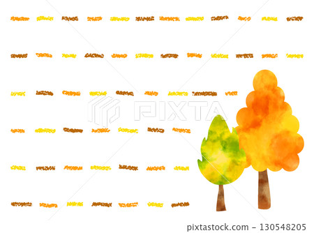 蠟筆和水彩背景，秋葉設計信紙 130548205