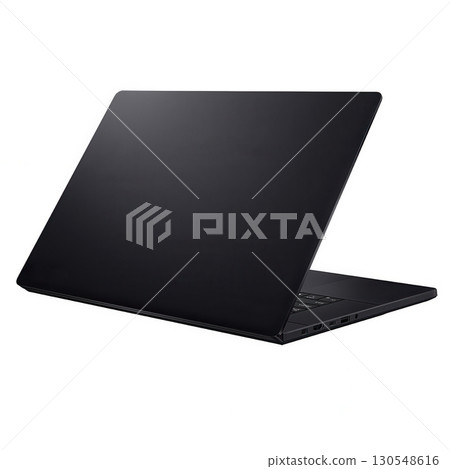 black modern laptop isolated white background 130548616