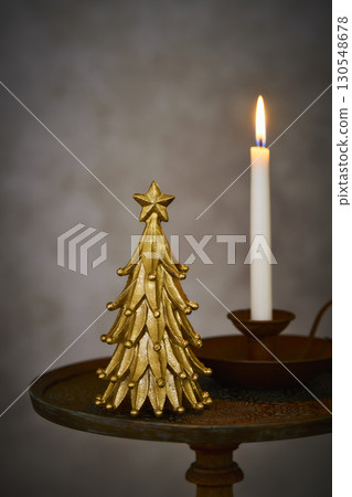 Christmas tree and candle Christmas tree and candle 130548678