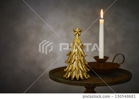 Christmas tree and candle 130548681