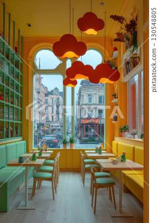 Charming evening stroll city street interior photography warm cozy atmosphere inviting view relaxation concept 130548805
