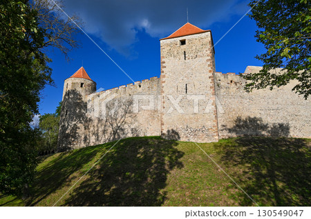 Beautiful Gothic castle Veveri. The city of Brno at the Brno dam. South Moravia - Czech Republic - Central Europe. Beautiful Gothic castle Veveri. The city of Brno at the Brno dam. South Moravia - Czech Republic - Central Europe. 130549047