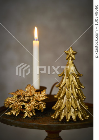 Christmas image: tree and wreath 130549060